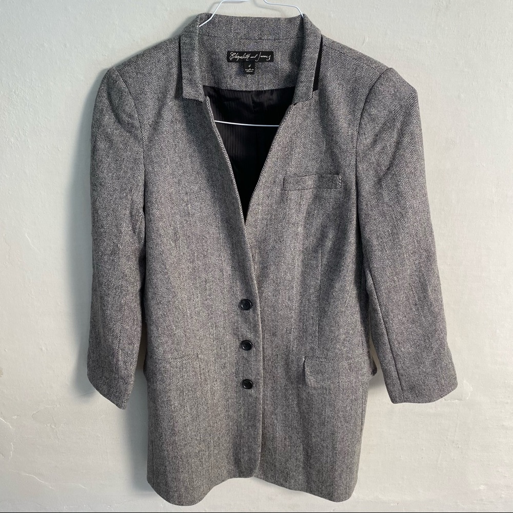 Elizabeth and James Herringbone Boyfriend Blazer